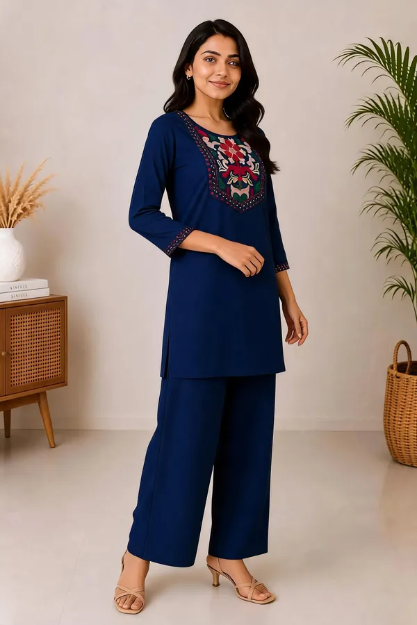 Navy_Blue_Cotton_Kurta_Set_For_Women