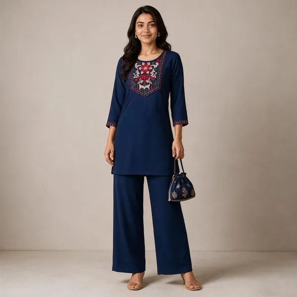Navy_Blue_Cotton_Kurta_Set_For_Women