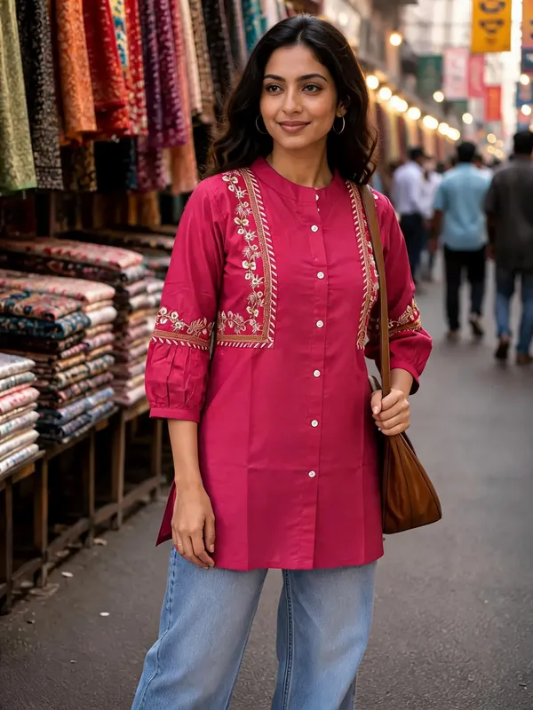 Pink_Cotton_Kurti_For_Women