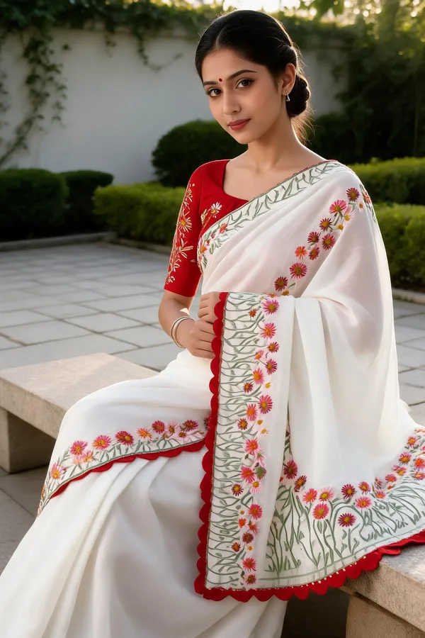 White_Vichitra_Silk_Saree_For_Women