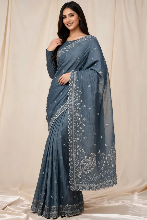 Blue_Soft_Crunchy_Crush_Saree_For_Women