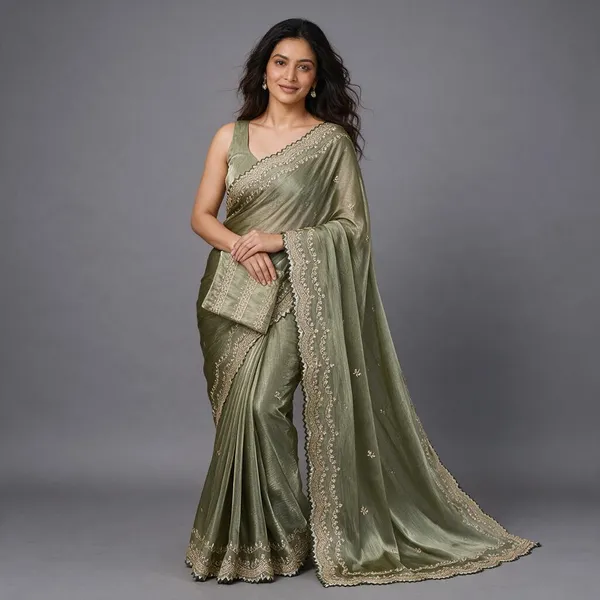 Sage_Green_Chiffon_Saree_For_Women