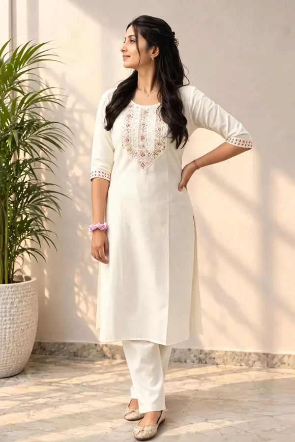Off_White_Cotton_Kurta_Set_For_Women