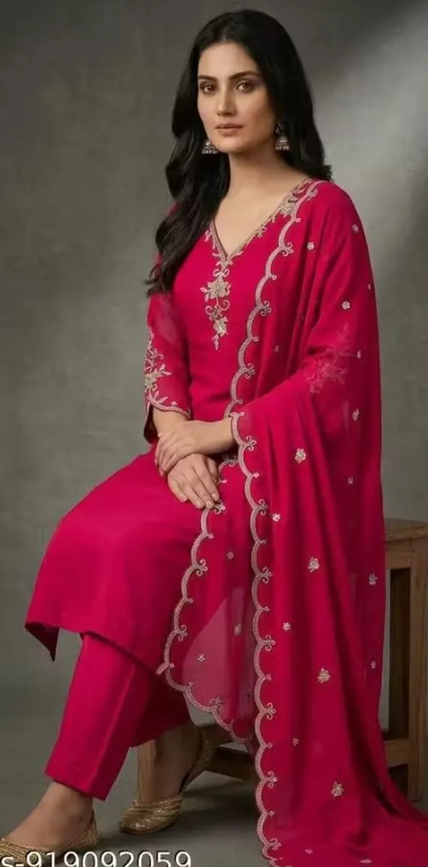 Pink_Rayon_Slub_Straight_Embroidered_Kurta_Set_For_Women