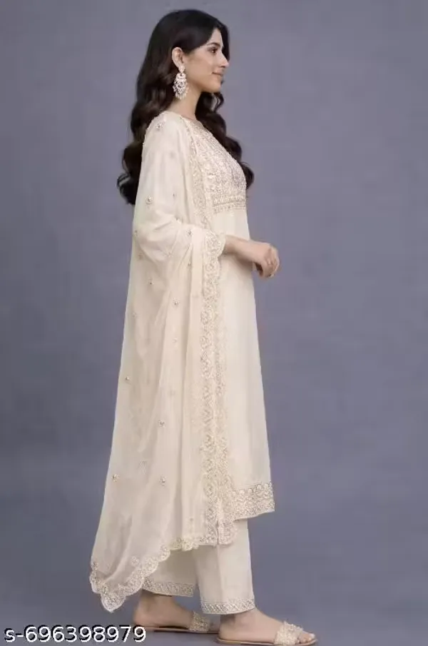 Cream_Rayon_Slub_Straight_Embroidered_Kurta_Set_For_Women
