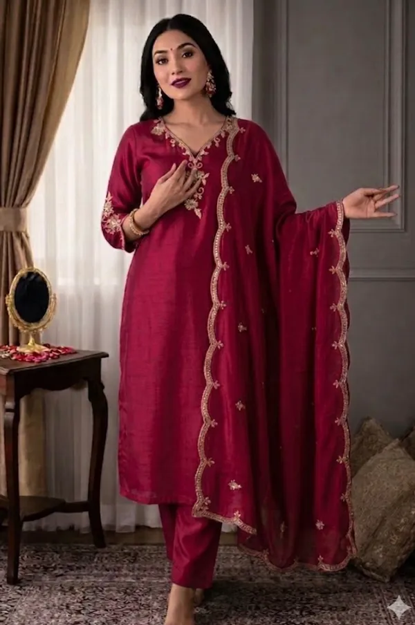 Pink_Rayon_Slub_Straight_Embroidered_Kurta_Set_For_Women
