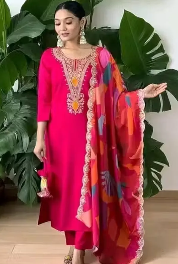 Pink_Rayon_Slub_Straight_Embroidered_Kurta_Set_For_Women