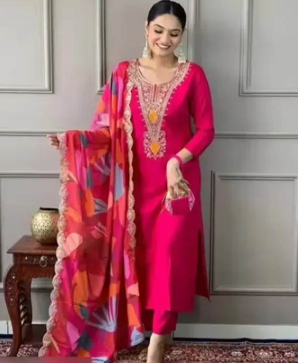 Pink_Rayon_Slub_Straight_Embroidered_Kurta_Set_For_Women