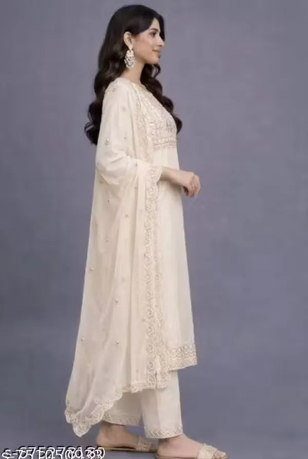 Cream_Rayon_Slub_Straight_Embroidered_Kurta_Set_For_Women