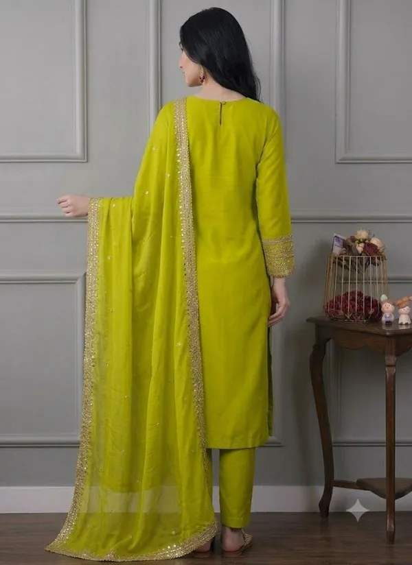 Olive_Green_Rayon_Slub_Straight_Embroidered_Kurta_Set_For_Women