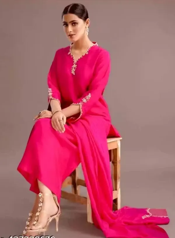 Pink_Rayon_Slub_Straight_Embroidered_Kurta_Set_For_Women