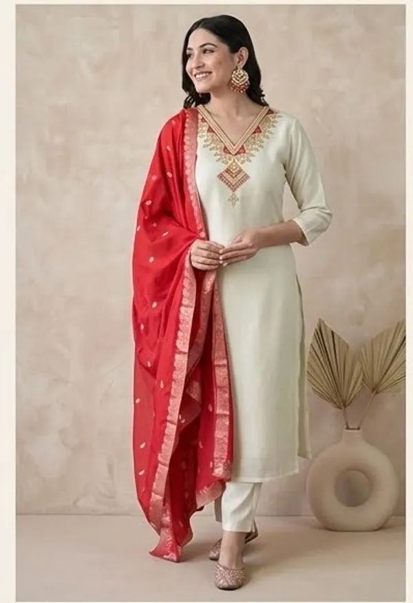 Ivory_Rayon_Slub_Straight_Embroidered_Kurta_Set_For_Women