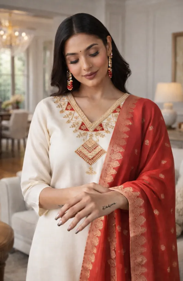 Ivory_Rayon_Slub_Straight_Embroidered_Kurta_Set_For_Women