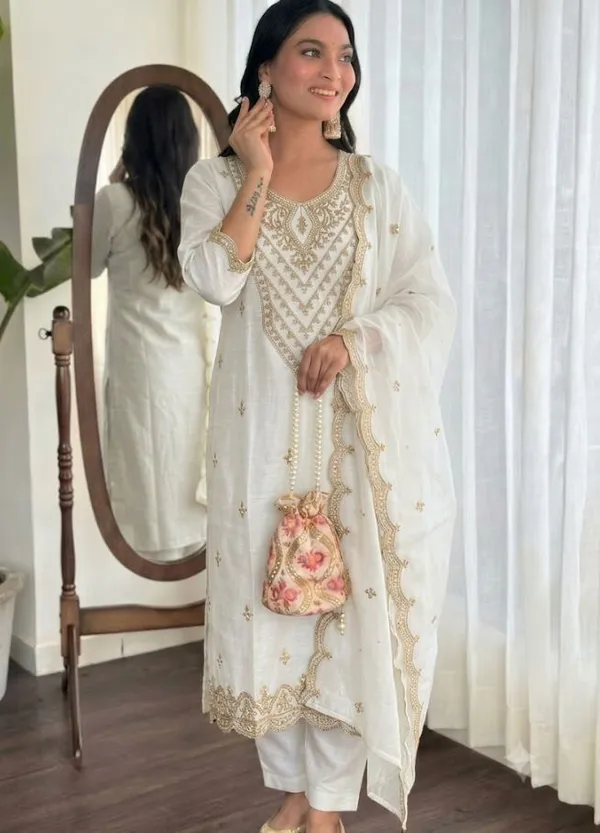 White_Rayon_Slub_Straight_Embroidered_Kurta_Set_For_Women