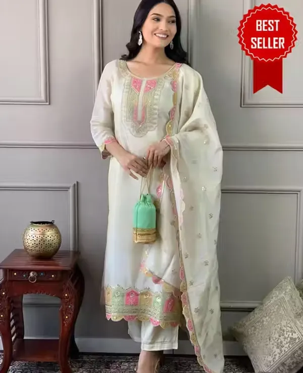 White_Rayon_Slub_Straight_Embroidered_Kurta_Set_For_Women