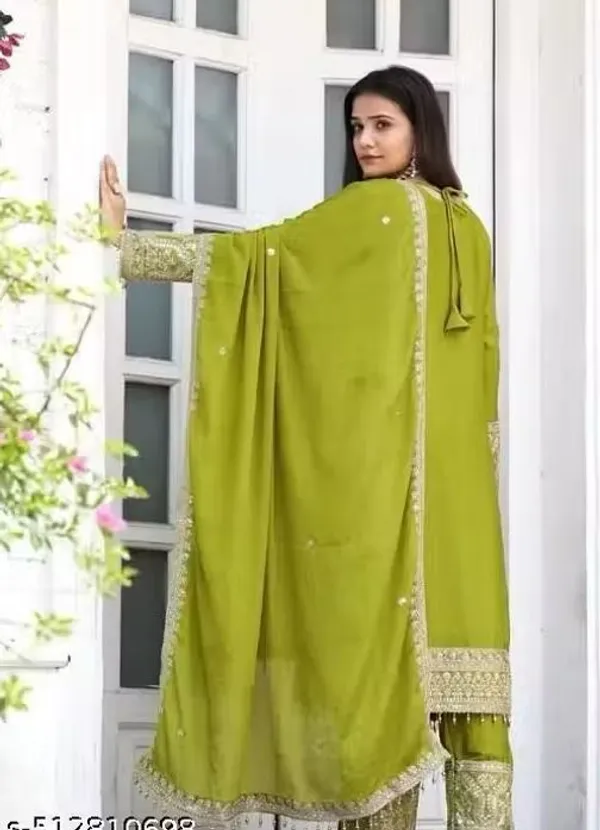 Olive_Green_Rayon_Slub_Straight_Embroidered_Kurta_Set_For_Women