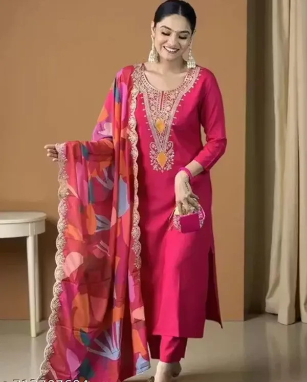 Pink_Rayon_Slub_Straight_Embroidered_Kurta_Set_For_Women