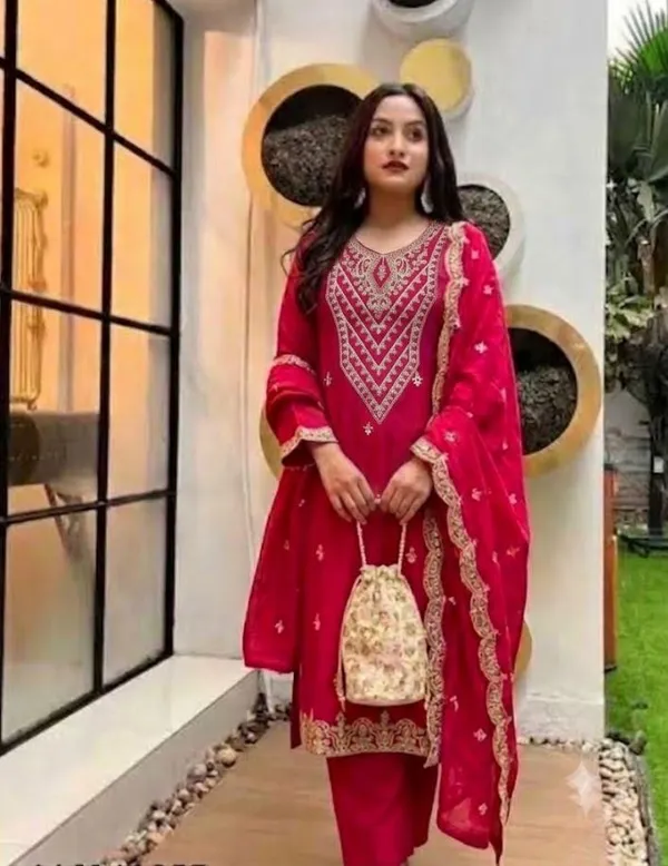 Pink_Rayon_Slub_Straight_Embroidered_Kurta_Set_For_Women