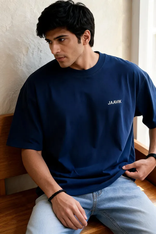 Oversized_Navy_Blue_CottonT-Shirt_for_Men