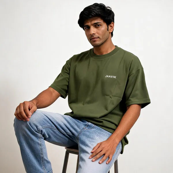 Oversized_Olive_Cotton_T-Shirt_for_Men