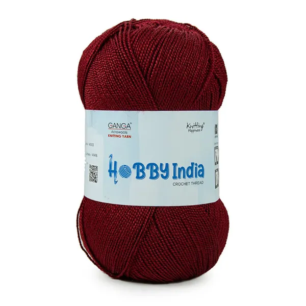 Ganga_Acrowools_Hobby_India_Crochet_Thread_for_All_Seasons_-_100%_Acrylic-_400mtr-100gm___Shade_no__HB78-Burgundy_-_Pack_of_3
