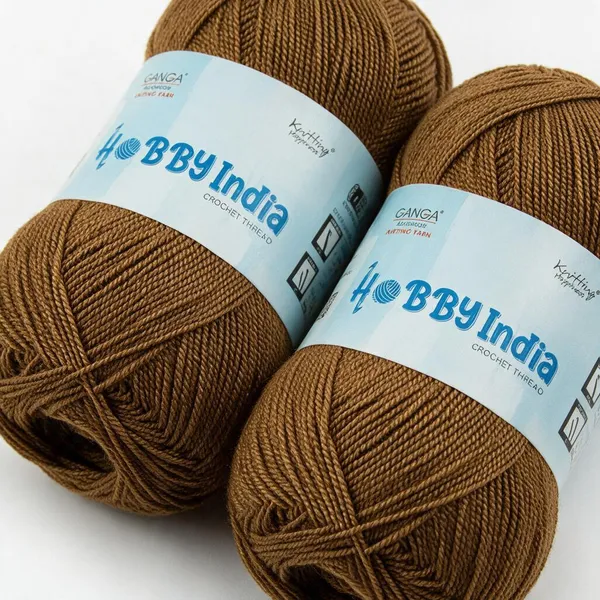 Ganga_Acrowools_Hobby_India_Crochet_Thread_for_All_Seasons_-_100%_Acrylic-_400mtr-100gm___Shade_no__HB79-Antique_Brass_-_Pack_of_3