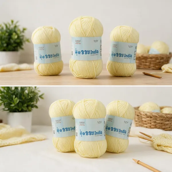 Ganga_Acrowools_Hobby_India_Crochet_Thread_for_All_Seasons_-_100%_Acrylic-_400mtr-100gm___Shade_no__HB82-Coconut_Cream_-_Pack_of_3