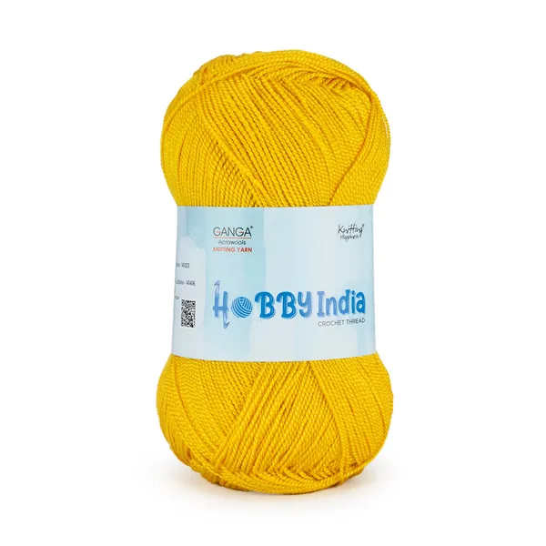 Ganga_Acrowools_Hobby_India_Crochet_Thread_for_All_Seasons_-_100%_Acrylic-_400mtr-100gm___Shade_no__HB84_Bright_Yellow_-_Pack_of_3