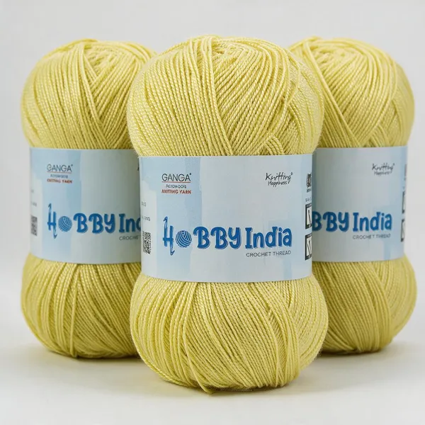 Ganga_Acrowools_Hobby_India_Crochet_Thread_for_All_Seasons_-_100%_Acrylic-_400mtr-100gm___Shade_no__HB02-Lemon_-_Pack_of_3