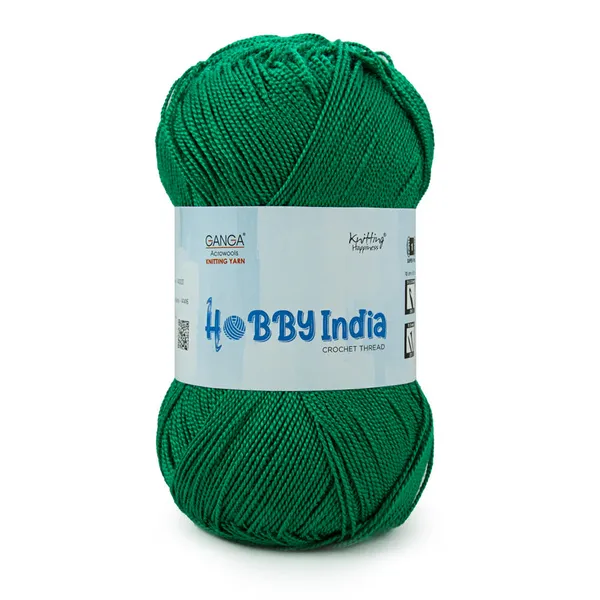 Ganga_Acrowools_Hobby_India_Crochet_Thread_for_All_Seasons_-_100%_Acrylic-_400mtr-100gm___Shade_no__HB15-Forest_Green_-_Pack_of_3