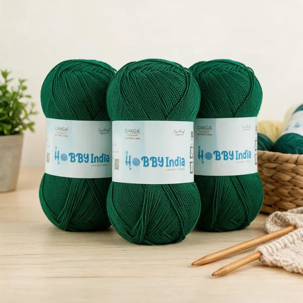 Ganga_Acrowools_Hobby_India_Crochet_Thread_for_All_Seasons_-_100%_Acrylic-_400mtr-100gm___Shade_no__HB83-Dark_Green