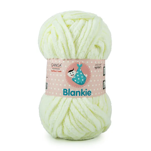Ganga_Acrowools_HoGanga_Blankie_Chenille_Polyester_Yarn_Supersoft_Knitting_Wool_Ball,_(1_Ball/100_Gram_Each)_(BLK002_-_Glass_Cream
