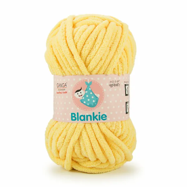 Ganga_Acrowools_HoGanga_Blankie_Chenille_Polyester_Yarn_Supersoft_Knitting_Wool_Ball,_(1_Ball/100_Gram_Each)_(BLK003_-_Babycorn_-_Pack_of_3