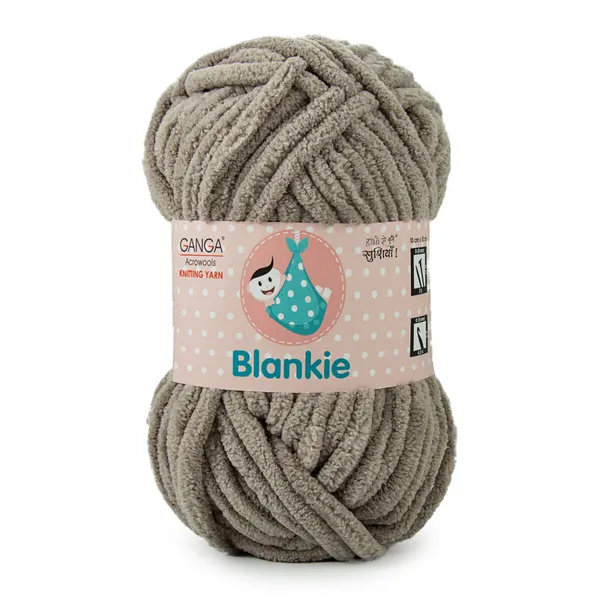 Ganga_Acrowools_HoGanga_Blankie_Chenille_Polyester_Yarn_Supersoft_Knitting_Wool_Ball,_(1_Ball/100_Gram_Each)_(_BLK007_-_Heathered_Grey_-_Pack_of_3