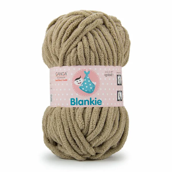 Ganga_Acrowools_HoGanga_Blankie_Chenille_Polyester_Yarn_Supersoft_Knitting_Wool_Ball,_(1_Ball/100_Gram_Each)_(_BLK008_-_Mongoose