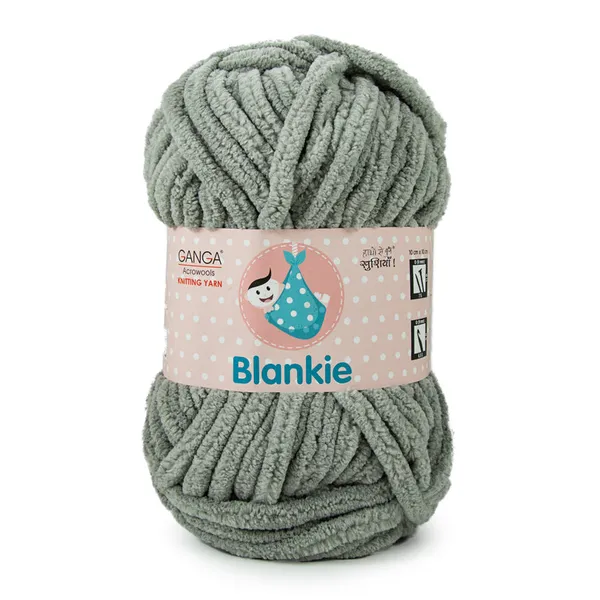 Ganga_Acrowools_HoGanga_Blankie_Chenille_Polyester_Yarn_Supersoft_Knitting_Wool_Ball,_(1_Ball/100_Gram_Each)_(_BLK010_-_Battleship_Grey_-_Pack_of_3