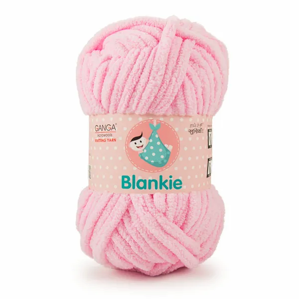 Ganga_Acrowools_HoGanga_Blankie_Chenille_Polyester_Yarn_Supersoft_Knitting_Wool_Ball,_(1_Ball/100_Gram_Each)_(_BLK011_-_Baby_Pink_-_Pack_of_3