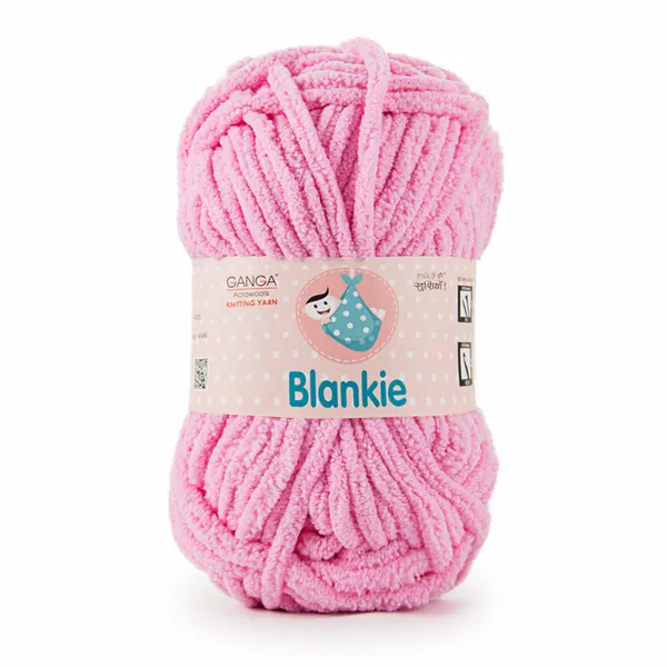 Ganga_Acrowools_HoGanga_Blankie_Chenille_Polyester_Yarn_Supersoft_Knitting_Wool_Ball,_(1_Ball/100_Gram_Each)_(_BLK012_-_Princess_Pink_-_Pack_of_3