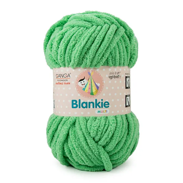 Ganga_Acrowools_HoGanga_Blankie_Chenille_Polyester_Yarn_Supersoft_Knitting_Wool_Ball,_(1_Ball/100_Gram_Each)_(_BLK014_-_Fern_-_Pack_of_3