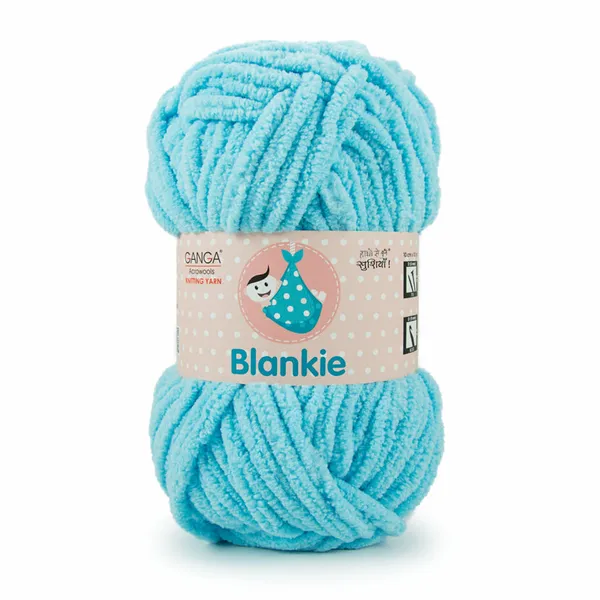Ganga_Acrowools_HoGanga_Blankie_Chenille_Polyester_Yarn_Supersoft_Knitting_Wool_Ball,_(1_Ball/100_Gram_Each)_(_BLK018_-_Blue_Topaz_-_Pack_of_3