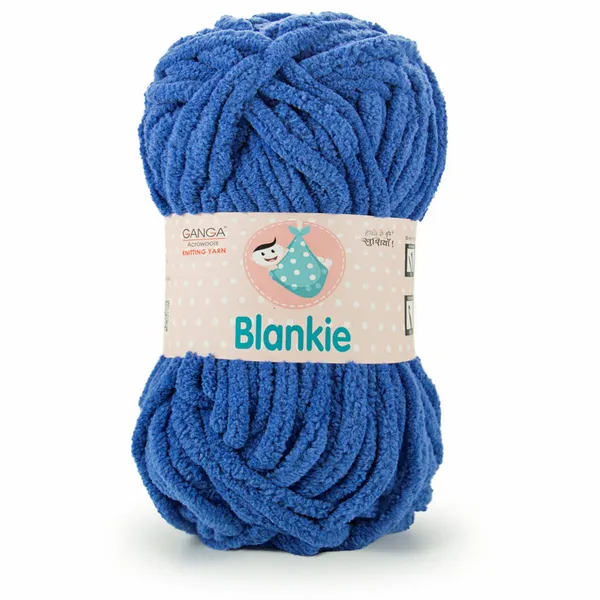 Ganga_Acrowools_HoGanga_Blankie_Chenille_Polyester_Yarn_Supersoft_Knitting_Wool_Ball,_(1_Ball/100_Gram_Each)_(_BLK020_-_Royal_Blue_-_Pack_of_3