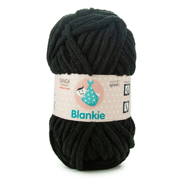 Ganga_Acrowools_HoGanga_Blankie_Chenille_Polyester_Yarn_Supersoft_Knitting_Wool_Ball,_(1_Ball/100_Gram_Each)_(_BLK024_-_Nero_-_Pack_of_3