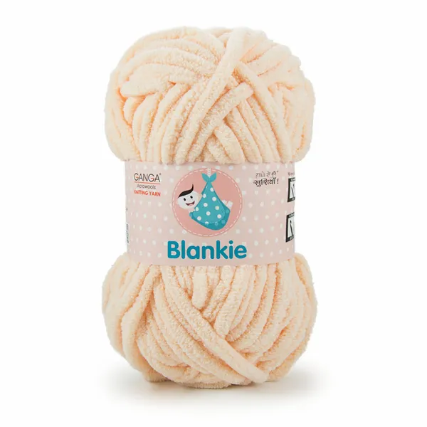 Ganga_Acrowools_HoGanga_Blankie_Chenille_Polyester_Yarn_Supersoft_Knitting_Wool_Ball,_(1_Ball/100_Gram_Each)_(_BLK025_-_Pearl_Bush_-_Pack_of_3