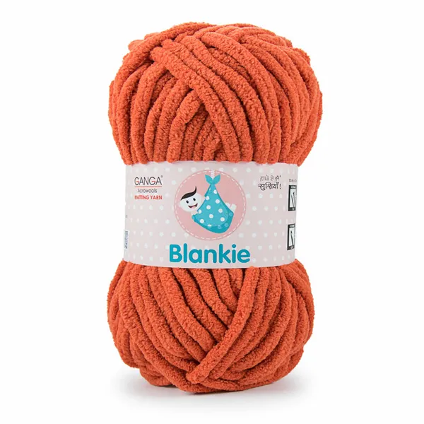 Ganga_Acrowools_HoGanga_Blankie_Chenille_Polyester_Yarn_Supersoft_Knitting_Wool_Ball,_(1_Ball/100_Gram_Each)_(_BLK029_-_Chilean_Fire_-_Pack_of_3