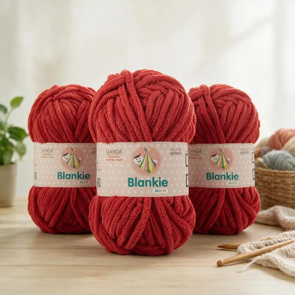 Ganga_Acrowools_HoGanga_Blankie_Chenille_Polyester_Yarn_Supersoft_Knitting_Wool_Ball,_(1_Ball/100_Gram_Each)_(_BLK030_-_Burnt_Orange_-_Pack_of_3