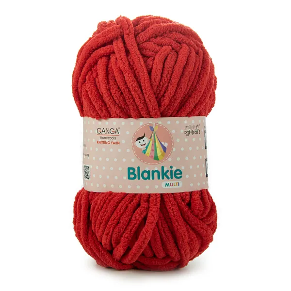 Ganga_Acrowools_HoGanga_Blankie_Chenille_Polyester_Yarn_Supersoft_Knitting_Wool_Ball,_(1_Ball/100_Gram_Each)_(_BLK031_-_Sterling_Red_-_Pack_of_3