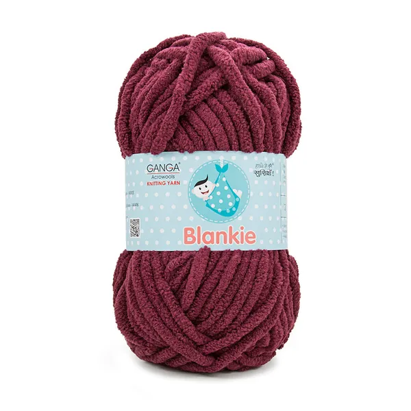 Ganga_Acrowools_HoGanga_Blankie_Chenille_Polyester_Yarn_Supersoft_Knitting_Wool_Ball,_(1_Ball/100_Gram_Each)_(_BLK036_-_Claret_-_Pack_of_3
