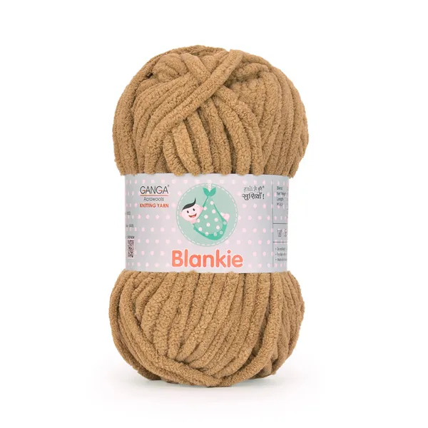 Ganga_Acrowools_HoGanga_Blankie_Chenille_Polyester_Yarn_Supersoft_Knitting_Wool_Ball,_(1_Ball/100_Gram_Each)_(_BLK050_Beige_-_Pack_of_3