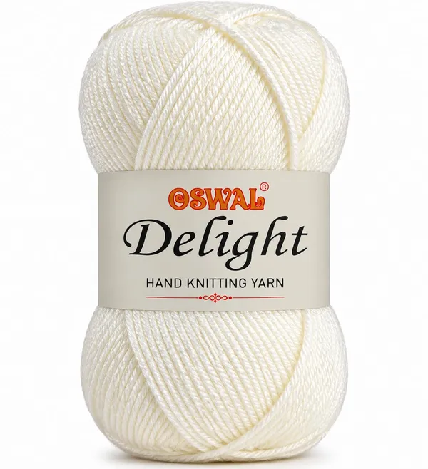 Oswal_Delight_100%_Acrylic_Hand_Knitting_Yarn,_4_Ply,_8Nm_Count,_Soft_&_Durable_Wool_for_Knitting_&_Crochet,_Lightweight_&_Warm,_1ball-100g_each_,_Ideal_for_Sweaters,_Scarves,_Shawls_&_DIY_Craft_Projects_(Off_White_Shade_No-1,_100_Grams)_-_Pack_of_3