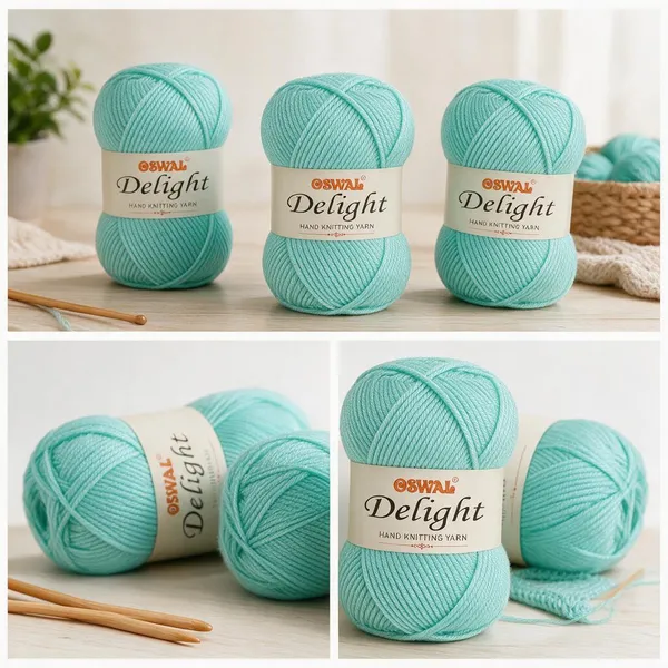 Oswal_Delight_100%_Acrylic_Hand_Knitting_Yarn,_4_Ply,_8Nm_Count,_Soft_&_Durable_Wool_for_Knitting_&_Crochet,_Lightweight_&_Warm,_1ball-100g_each_,_Ideal_for_Sweaters,_Scarves,_Shawls_&_DIY_Craft_Projects_(Aqua_Blue_Shade_No-10,_100_Grams)_-_Pack_of_3